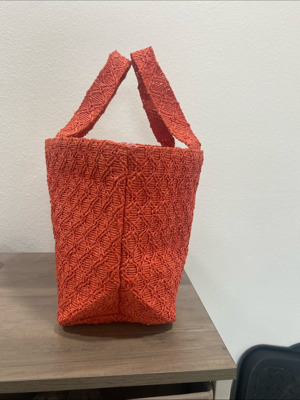 Dior Orange Raffia GWP Logo Tote - Picture 4 of 7